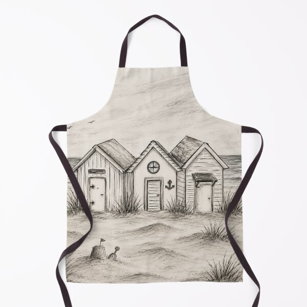Item preview, Minimalist Coastal Beach Huts Nautical Wall Art designed and sold by TheSlowShore.