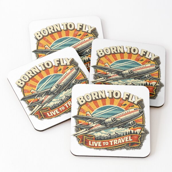 Item preview, Born to Fly Vintage Airplane Badge Retro Aviation Design designed and sold by GalaMine.