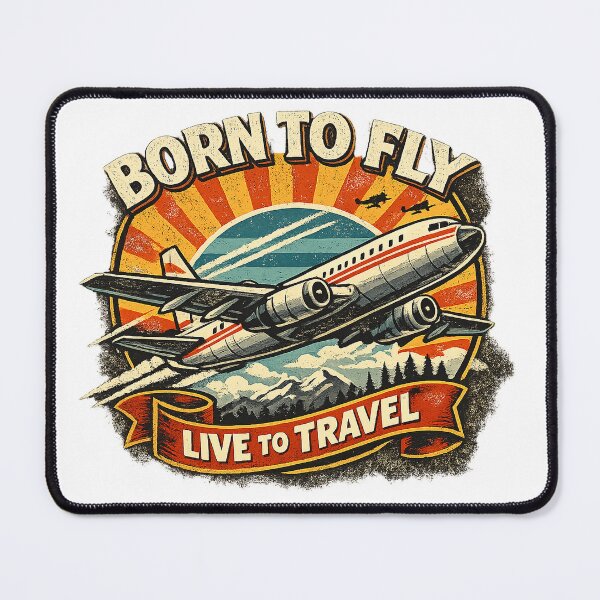 Item preview, Born to Fly Vintage Airplane Badge Retro Aviation Design designed and sold by GalaMine.