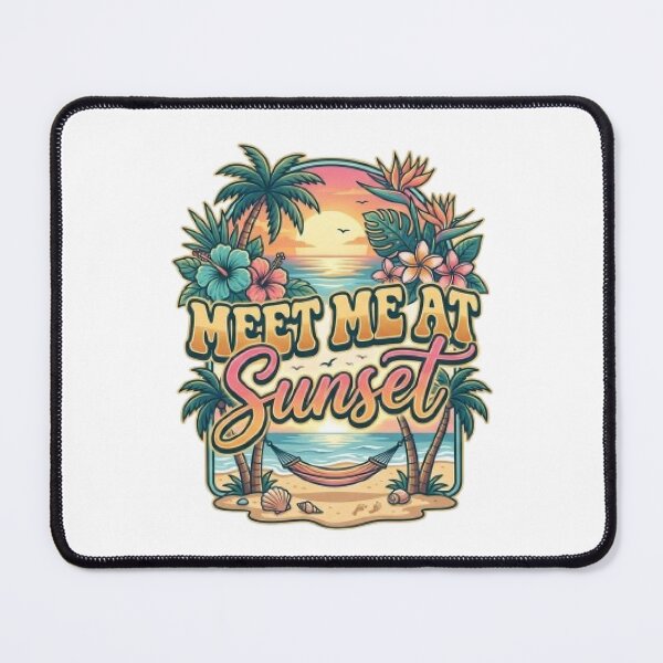 Item preview, Meet Me At Sunset Beach T-Shirt | Tropical Sunset Typography | Coastal Paradise Graphic Tee designed and sold by Faisal  Shah.