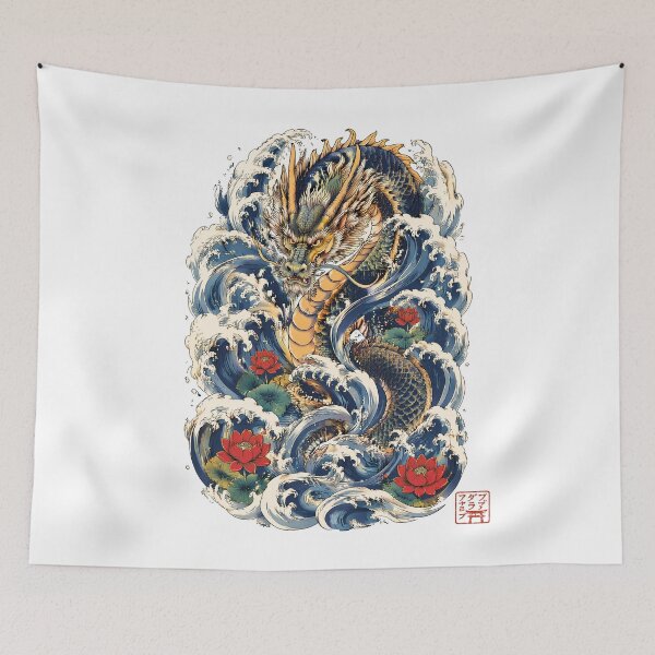 Item preview, Sea Dragon Rising Through Great Waves | Japanese Ryū Artwork designed and sold by kaxymax.