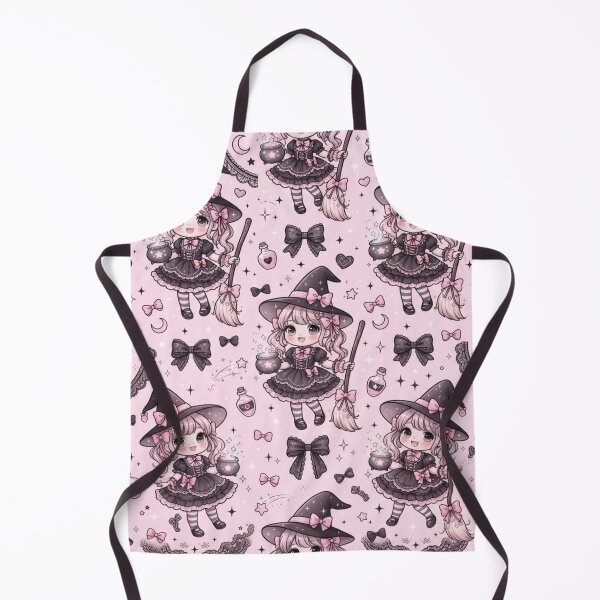 Item preview, Cute Kawaii Pink Witch Halloween Pattern designed and sold by KelliesGrafix.