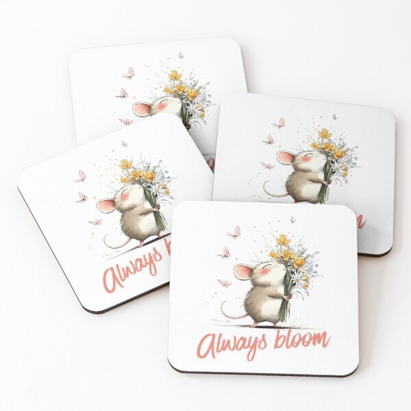 Item preview, Always Bloom Cute Mouse Botanical Wildflower Art designed and sold by CleanDecor.
