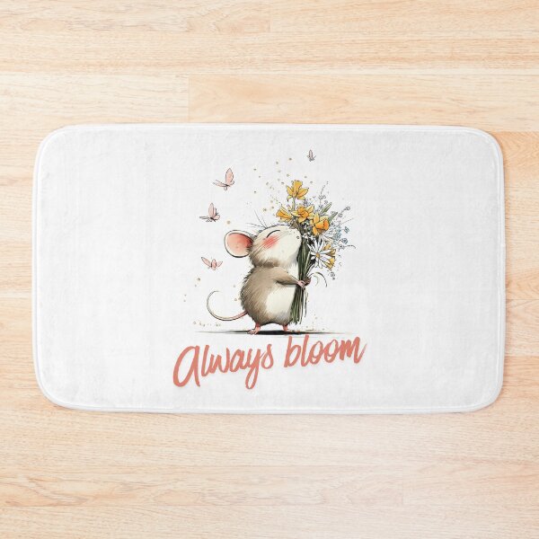 Item preview, Always Bloom Cute Mouse Botanical Wildflower Art designed and sold by CleanDecor.