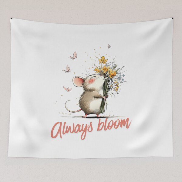 Item preview, Always Bloom Cute Mouse Botanical Wildflower Art designed and sold by CleanDecor.