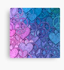 Peace and Love Collage Canvas Print