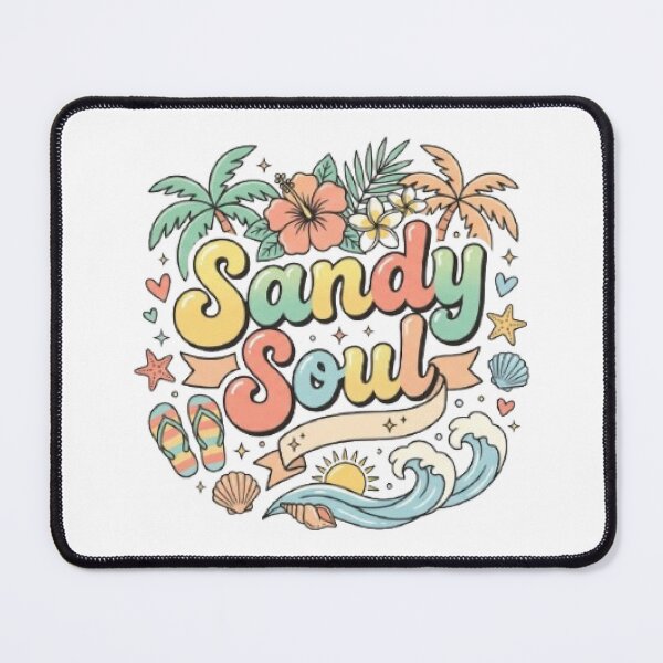 Item preview, Sandy Soul Beach T-Shirt | Retro Coastal Typography | Tropical Summer Graphic Tee designed and sold by Faisal  Shah.