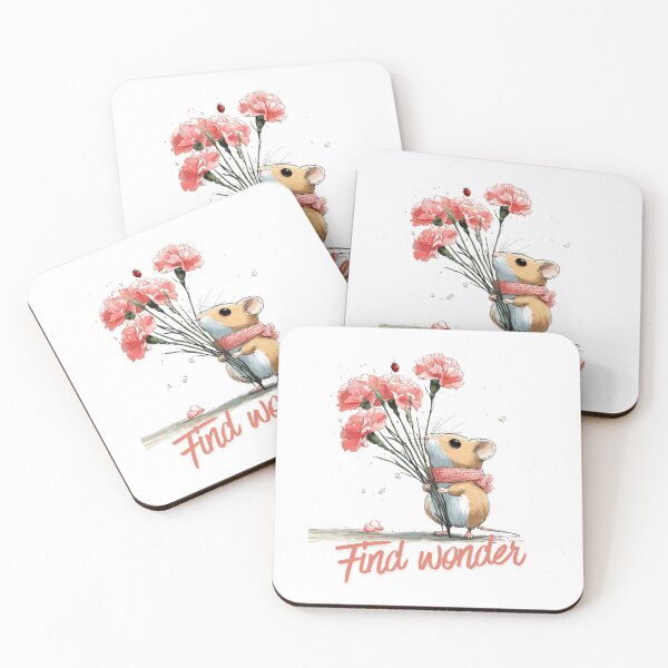 Item preview, Find Wonder Whimsical Mouse Wildflower Illustration designed and sold by CleanDecor.