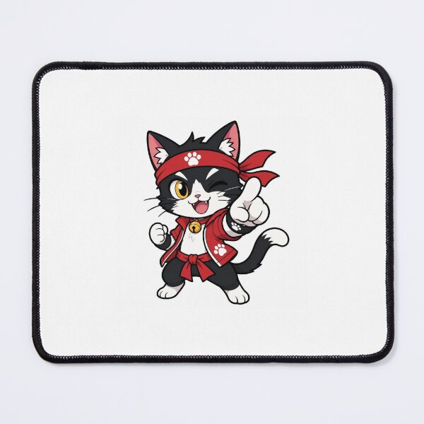 Item preview, Cute Ninja Cat with Red Headband designed and sold by Oli Mang'Art.
