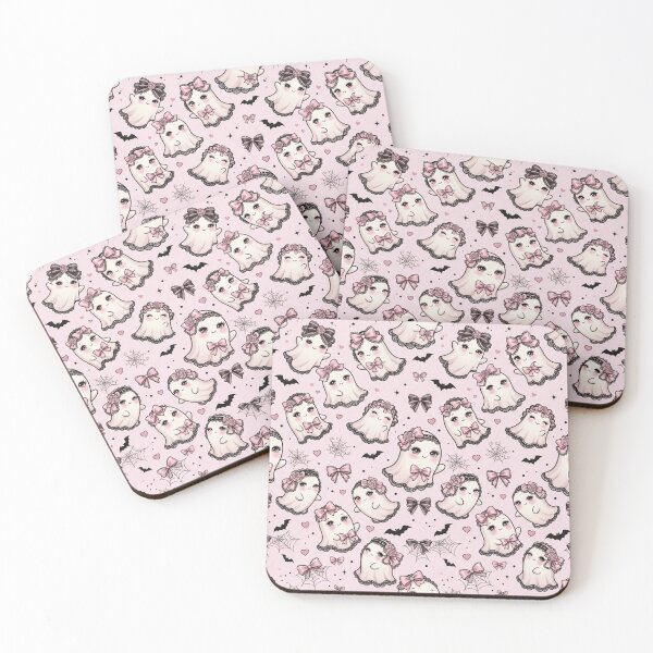 Item preview, Cute Coquette Aesthetic Pink Ghost Pattern designed and sold by KelliesGrafix.