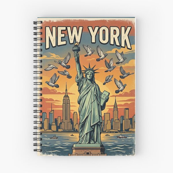 Item preview, New York Pigeon Vintage Travel Poster designed and sold by azule1.