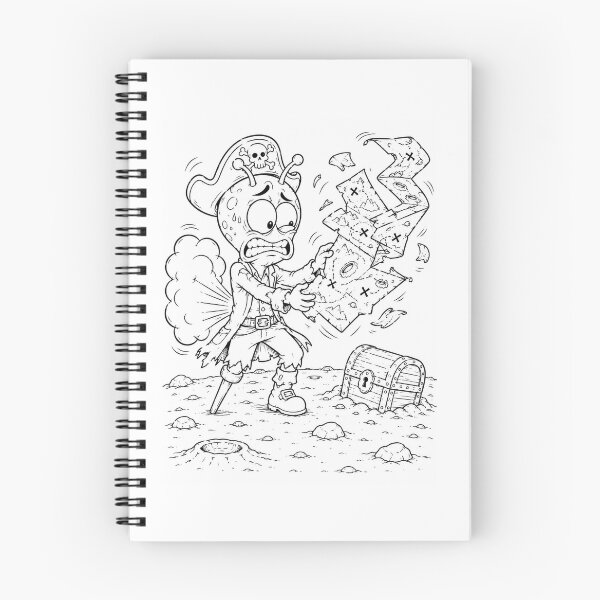 Item preview, Funny Alien Pirate Treasure Map Disaster Space Pirate Cartoon designed and sold by ComedyInkFactor.