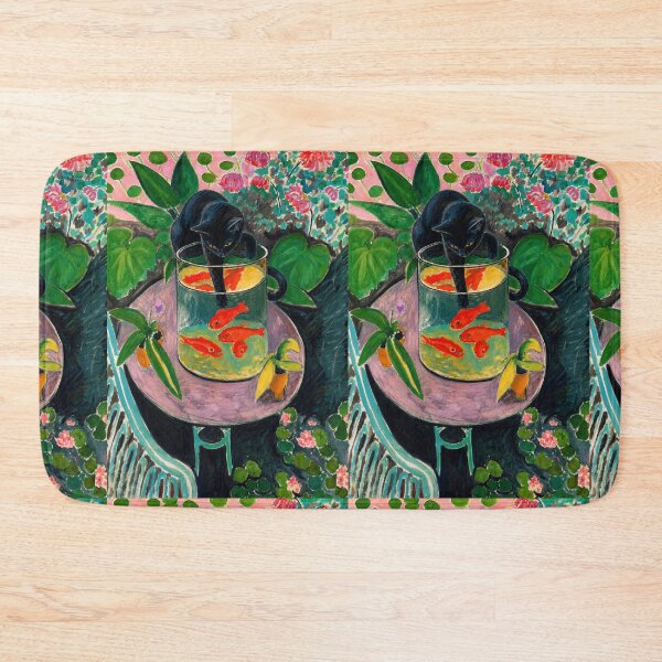Item preview, Black Cat with Goldfish After Henri Matisse | Fauvist Botanical Wall Art Poster designed and sold by artofuniverse.