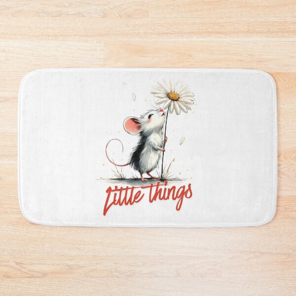Item preview, Little Things Cute Mouse Cozy Floral Illustration designed and sold by CleanDecor.