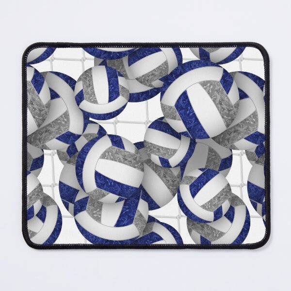 Item preview, Navy blue & gray girly volleyballs pattern with net accent designed and sold by katzdzynes.
