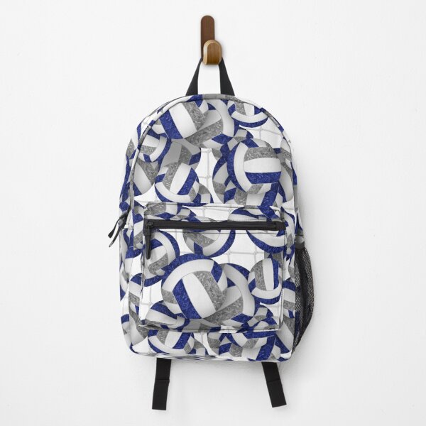 Item preview, Navy blue & gray girly volleyballs pattern with net accent designed and sold by katzdzynes.