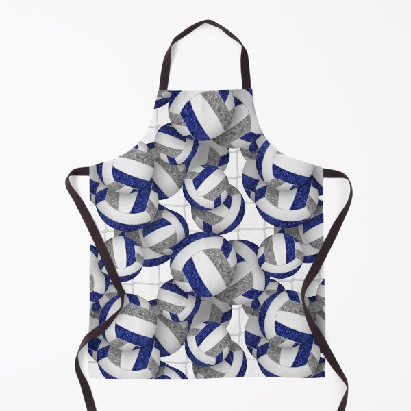 Item preview, Navy blue & gray girly volleyballs pattern with net accent designed and sold by katzdzynes.