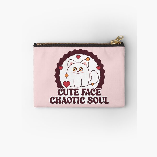 Item preview, Cute Face Chaotic Soul - Funny Kawaii Cat & Retro Typography designed and sold by the-Z3nith.