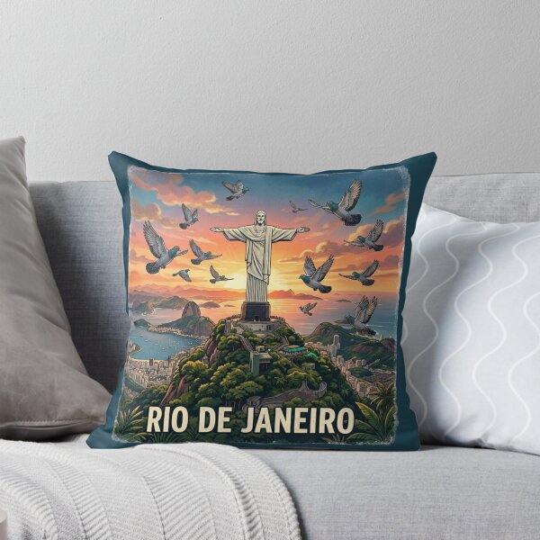Item preview, Rio de Janeiro Pigeon Vintage Travel Poster designed and sold by azule1.