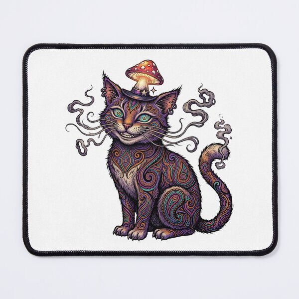 Item preview, The Shroom Mage: Psychedelic Paisley Cat designed and sold by CatstheticShop1.