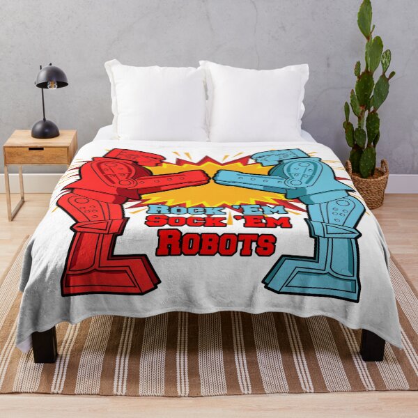 Item preview, Retro Rock Em Sock Em Fighting Robots Graphic Art designed and sold by Deviant Logic Design.