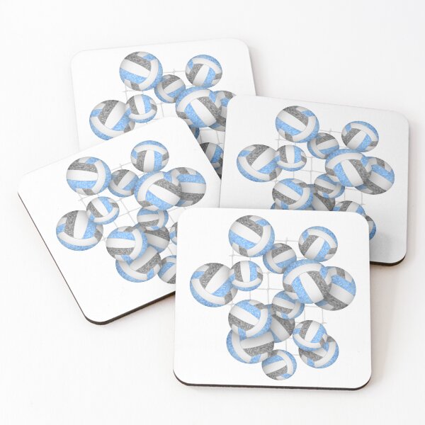 Item preview, Light blue & gray girly volleyballs pattern designed and sold by katzdzynes.