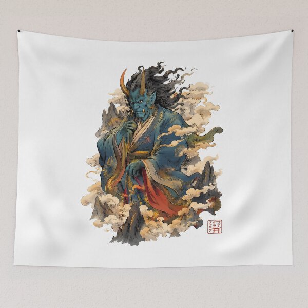 Item preview, Blue Oni Sage | Japanese Yokai Monk Inspired by Ancient Folklore designed and sold by kaxymax.