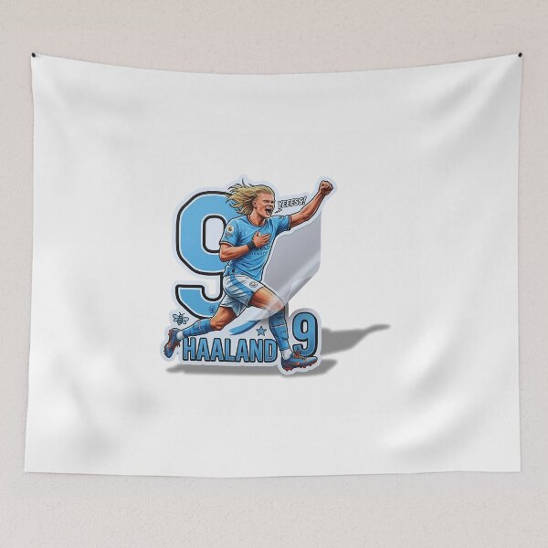 Item preview, Haaland 9 Manchester City Cartoon Football Sticker Gym Laptop Decal designed and sold by Art Wave Studio.