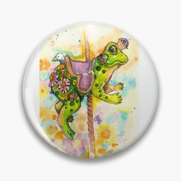 Artikelvorschau, Der Froschkönig Menagerie Karussell Tier entworfen und verkauft von Coloring Outside the Lines.