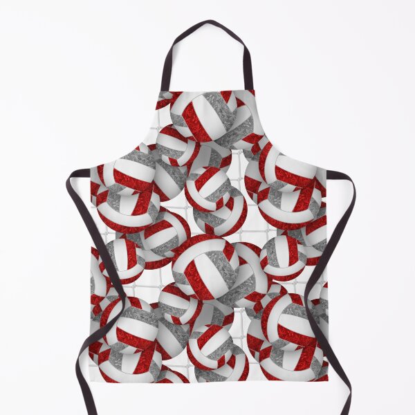 Item preview, Red & gray girly volleyballs pattern with net accent designed and sold by katzdzynes.