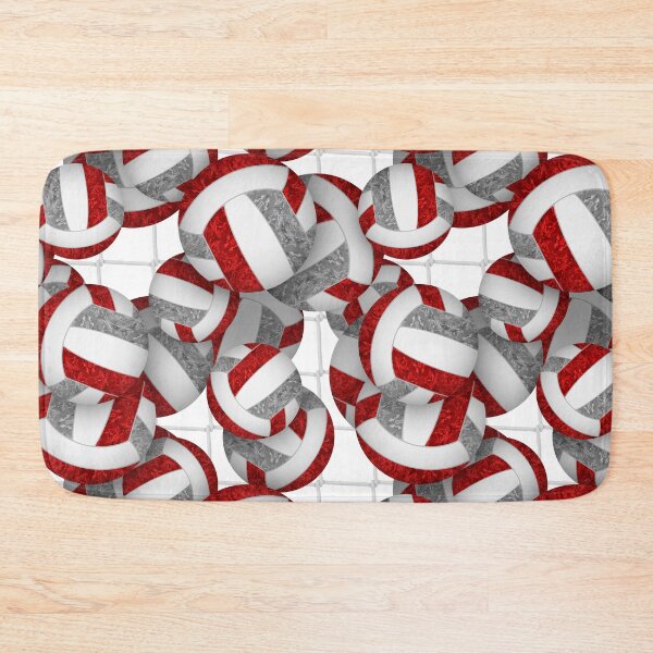 Item preview, Red & gray girly volleyballs pattern with net accent designed and sold by katzdzynes.