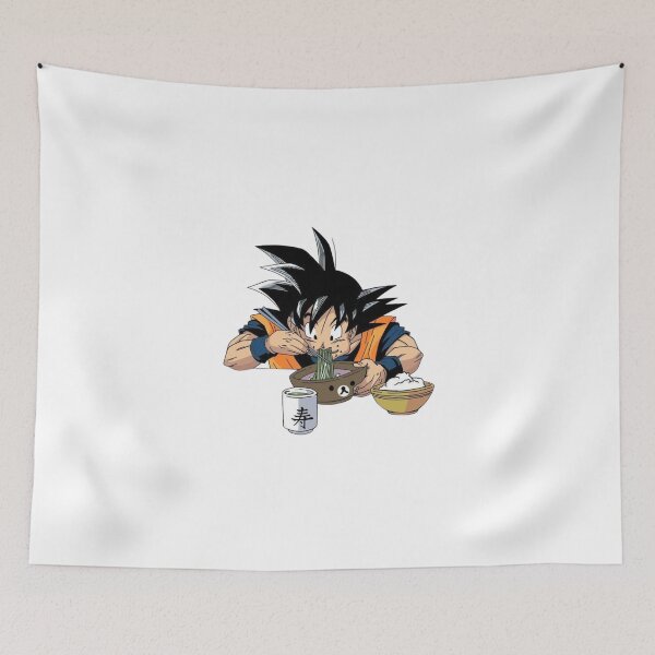 Item preview, Hungry Spiky Haired Saiyan Devouring Giant Noodle Bowl designed and sold by Snowdog-Art.