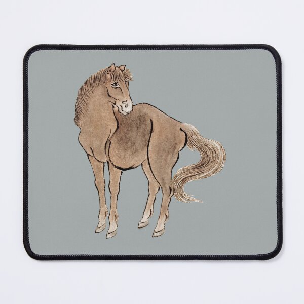 Item preview, Japanese Animal Art - Horse - Modern Ukiyo-e - Japandi, Slate Gray designed and sold by Black Swallow.