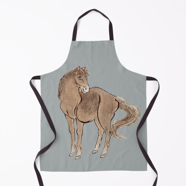 Item preview, Japanese Animal Art - Horse - Modern Ukiyo-e - Japandi, Slate Gray designed and sold by Black Swallow.
