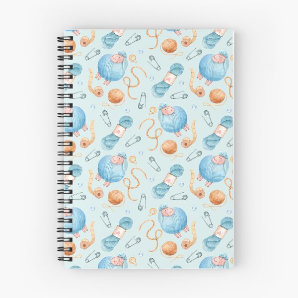 Item preview, Watercolor Knitting Sheep Seamless Pattern with Yarn Balls and Craft Accessories designed and sold by White Rabbit Design .