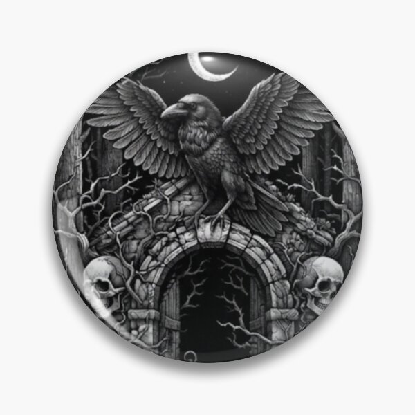 Item preview, Crow on Tombstone Gothic Archway designed and sold by PatternPopp.