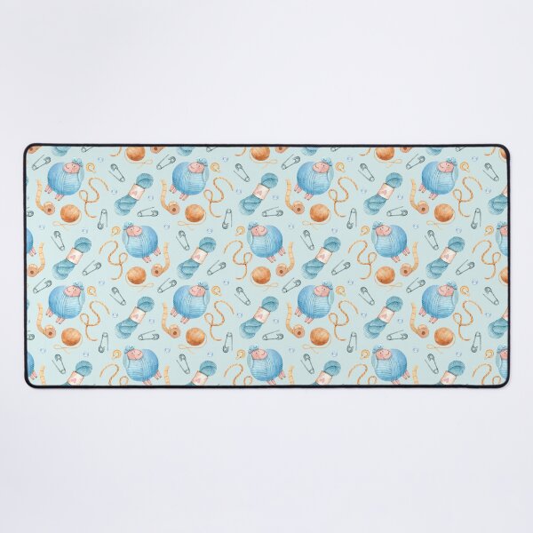 Item preview, Watercolor Knitting Sheep Seamless Pattern with Yarn Balls and Craft Accessories designed and sold by White Rabbit Design .