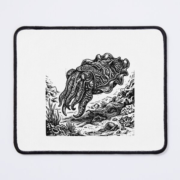 Item preview, Vintage Woodcut Flamboyant Cuttlefish Illustration designed and sold by DuckOddity.