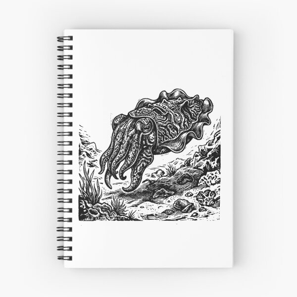Item preview, Vintage Woodcut Flamboyant Cuttlefish Illustration designed and sold by DuckOddity.