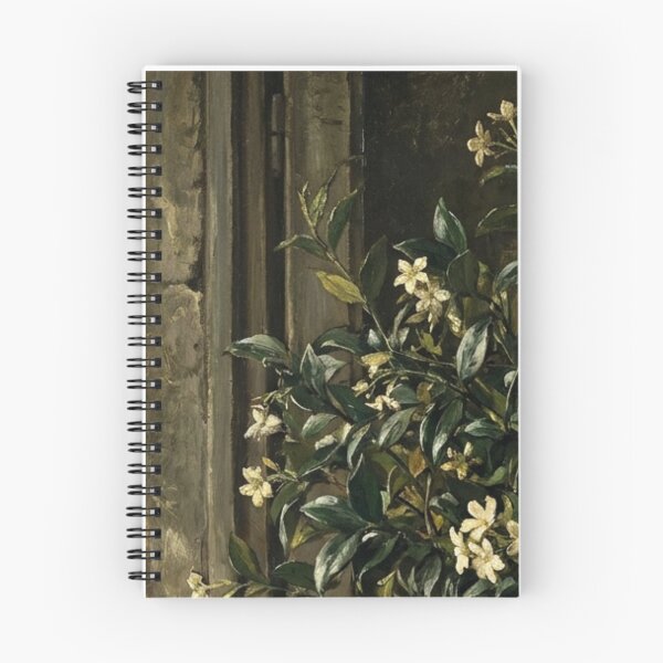 Item preview, Still Life of White Jasmine Flowers Courbet Realist Oil Painting designed and sold by OddlySticky.