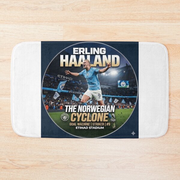 Item preview, Erling Haaland Manchester City Circular  Poster Art Print designed and sold by Art Wave Studio.