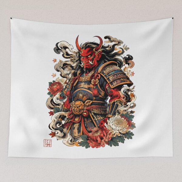 Item preview, Red Oni Samurai Warrior | Japanese Demon Armor Folklore Art designed and sold by kaxymax.