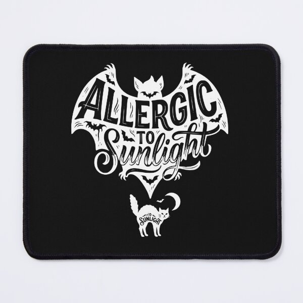 Item preview, Allergic To Sunlight Bat Lettering Gothic Vampire Cat Design designed and sold by Lozarux.