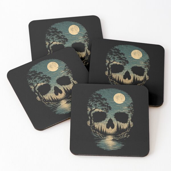 Item preview, Vintage Skull Forest Moonlight Retro Nature Gothic Landscape designed and sold by Moizento.