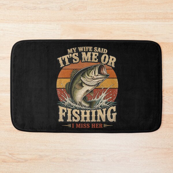 Item preview, Funny Fishing Shirt My Wife Said It's Me Or Fishing I Miss Her Vintage Bass Angler Gift designed and sold by VeroChaos.
