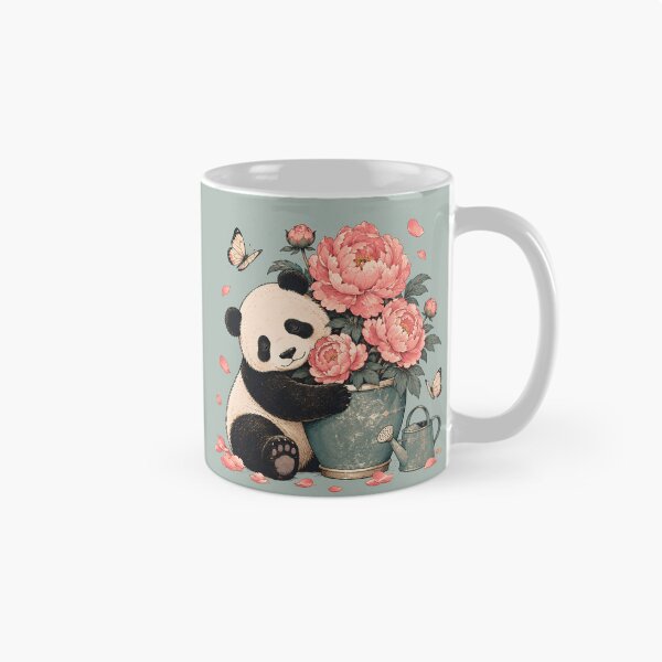 Item preview, Vintage Floral Panda with Pink Peonies designed and sold by VIVID COLORS CLUB.
