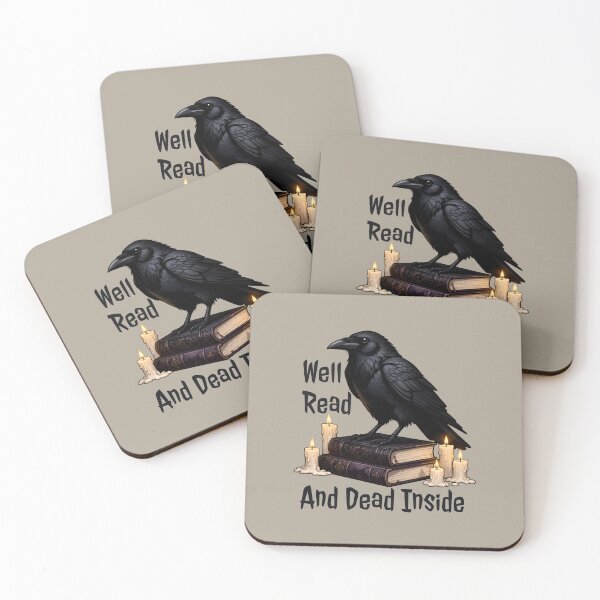 Item preview, Well Read and Dead Inside, Gothic Raven Dark Academia Aesthetic designed and sold by WrenAndWhimsy.