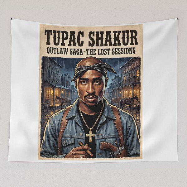 Item preview, Hand-Drawn Western Outlaw Rap Portrait designed and sold by ARTROGAN.
