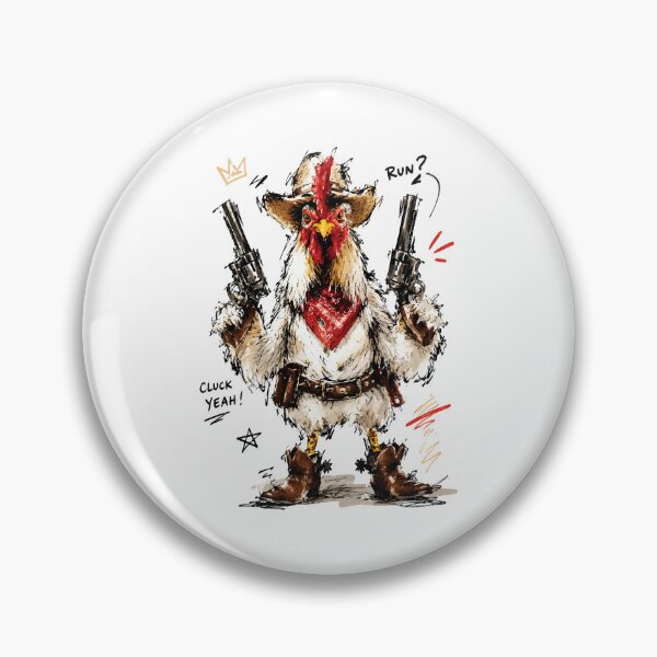 Item preview, Cluck Yeah! Cowboy Rooster with Pistols – Funny Hand-Drawn Art designed and sold by RamyGallery.