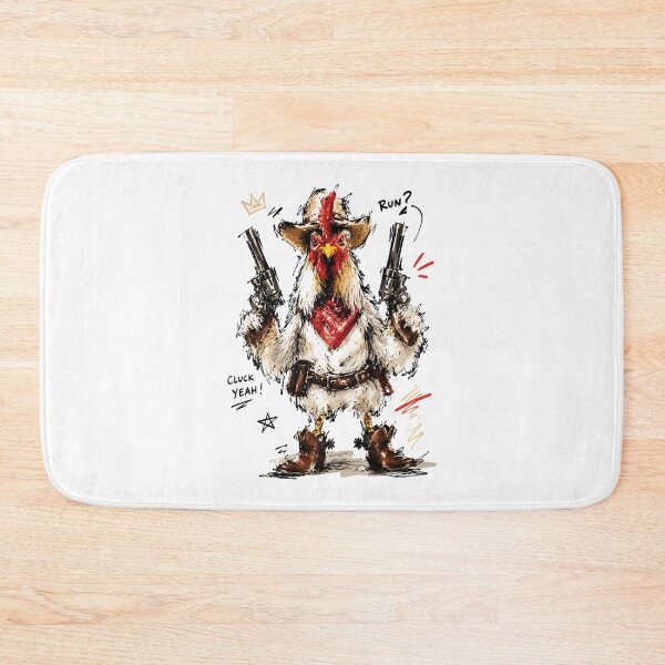 Item preview, Cluck Yeah! Cowboy Rooster with Pistols – Funny Hand-Drawn Art designed and sold by RamyGallery.